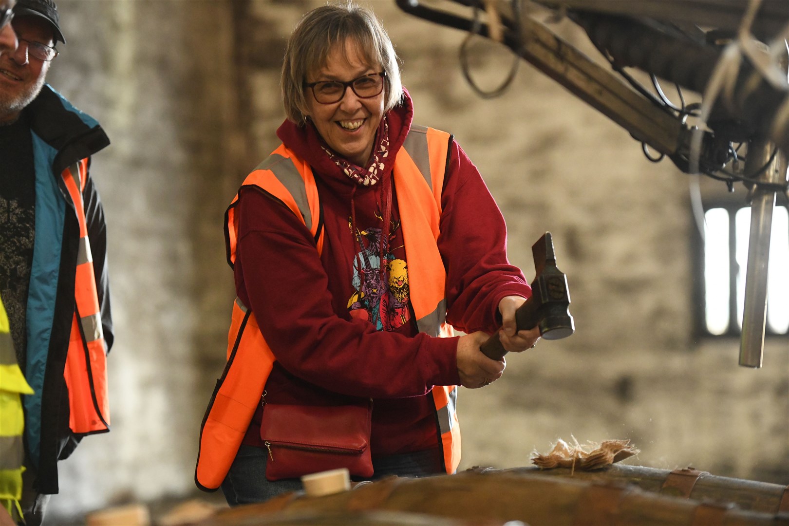 Karen Denoon at the cask filling activity. Picture: James Mackenzie.