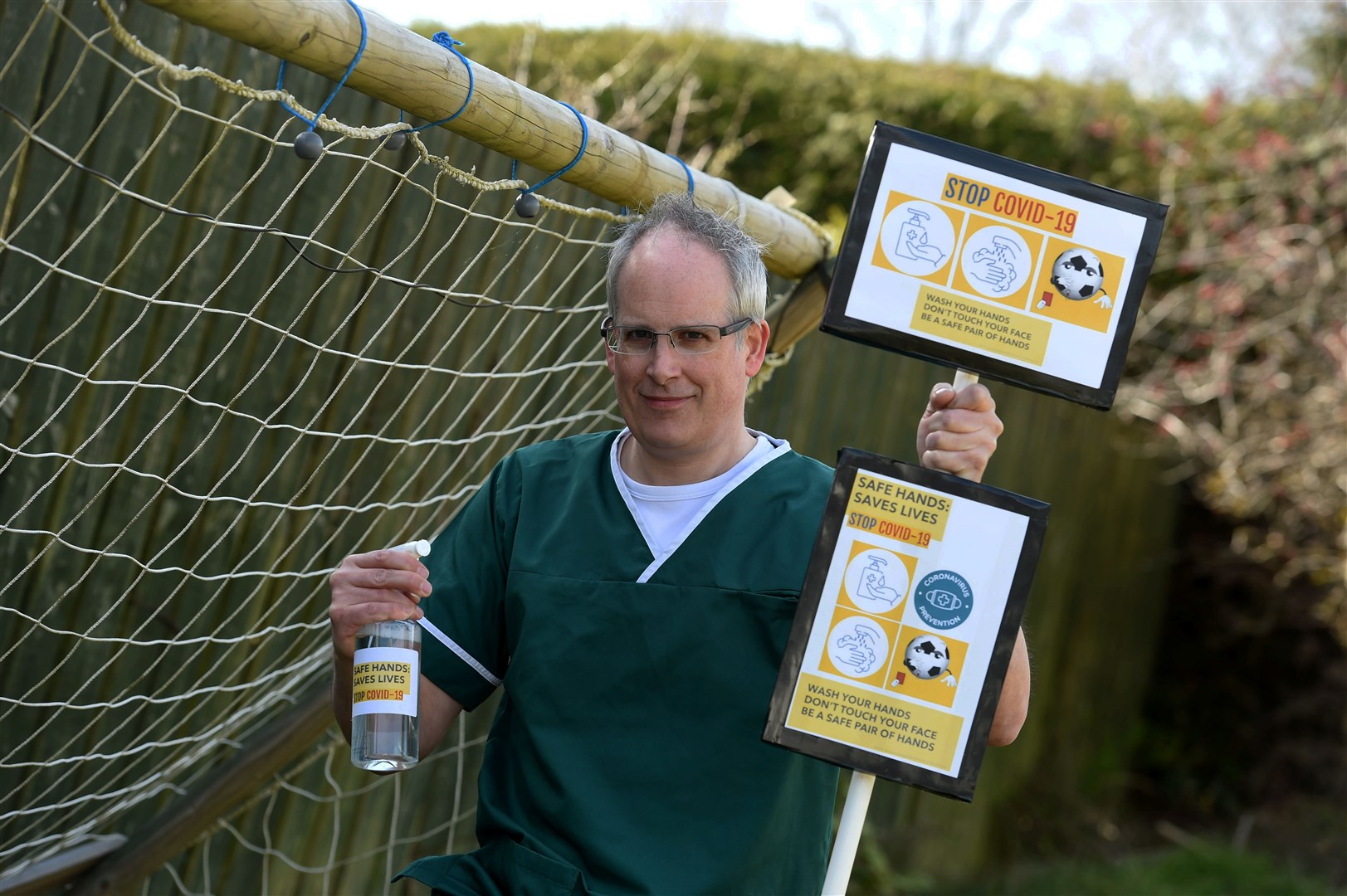 GP Dr Ross Jaffrey launched the Safe hands campaign at the start of the first lockdown. Picture: Callum Mackay