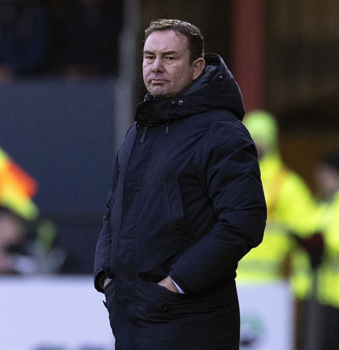 Derek Adams could only watch on as Ross County were knocked out of the Scottish Cup. Picture: Ken Macpherson