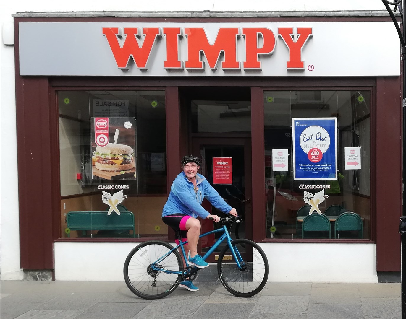 Heather MacRae outside the much-loved Dingwall fast food franchise she owns, after completing the challenge.
