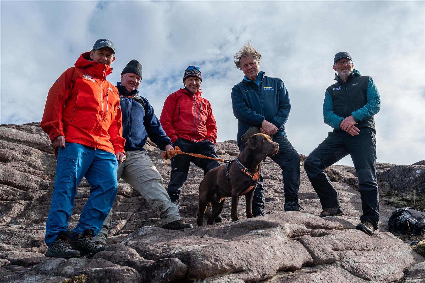 Launching the campaign are (from left) Stuart Younie of Mountaineering Scotland; Dougie Baird, CEO of OATS; Brian Shackleton of Mountaineering Scotland; John Fowler, chairman of the Scottish Mountaineering Trust; and Duncan Bryden, chairman of OATS. Picture: Helen Gestwicki