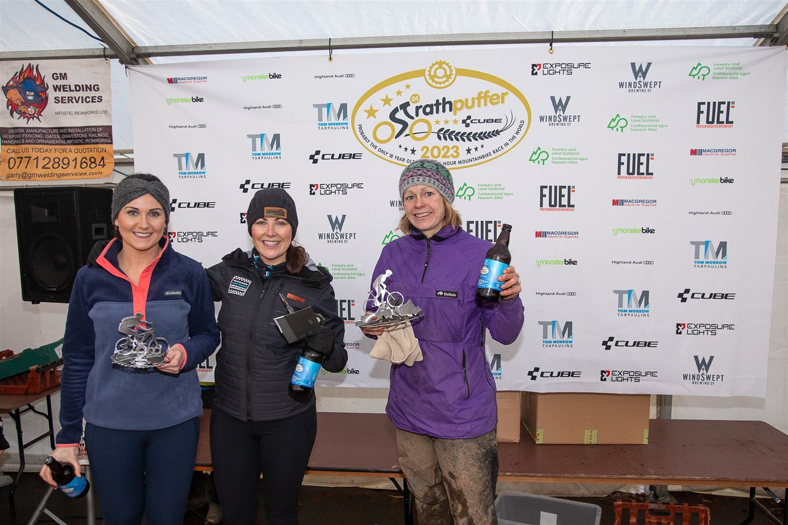 Gemma Baird (right) pictured with Catherine O'Brien and Catriona Wheeler who came joint second. Clare Taylor who finished third was not present at podium. Picture: Gary Williamson