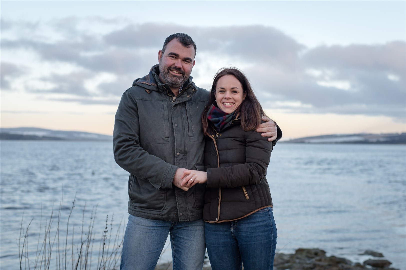 Kate Forbes MSP with her fiancé Ali Maclennan who popped the question while they were out on a snowy walk in the Highlands.