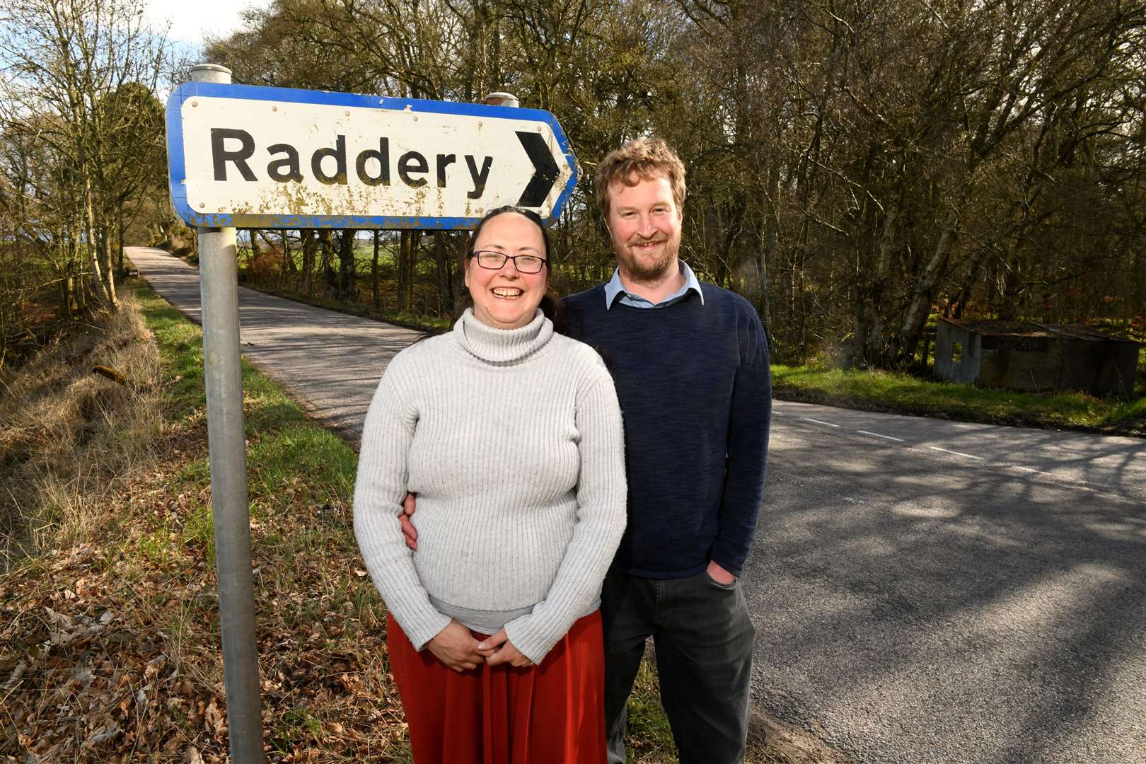 Rebecca and Brendan Rawlinson at their beloved Raddery woods. Picture: James Mackenzie.