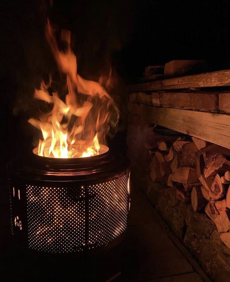Revive upcycle the drums of old washing machines and turn them into a sustainable fire pit.