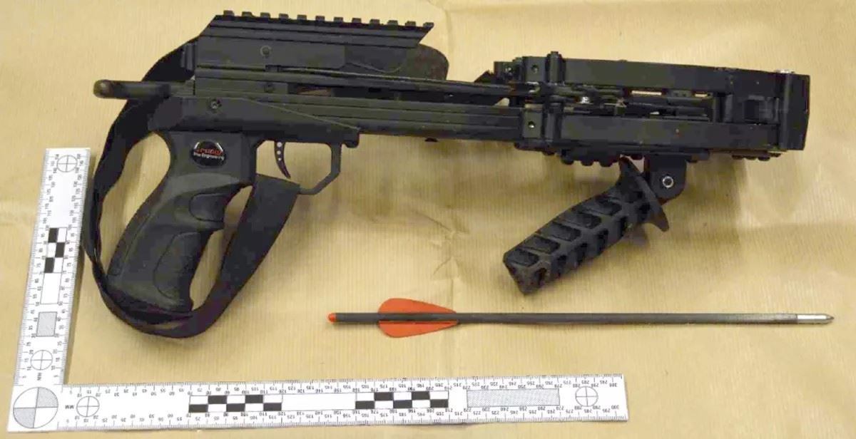 The crossbow Jaswant Singh Chail had in his possession on his arrest (Met Police/PA)