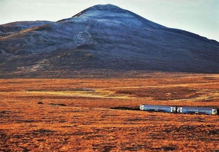 Another image Paul captured on the day as a train meanders through the Flow Country. Picture: Paul Steven