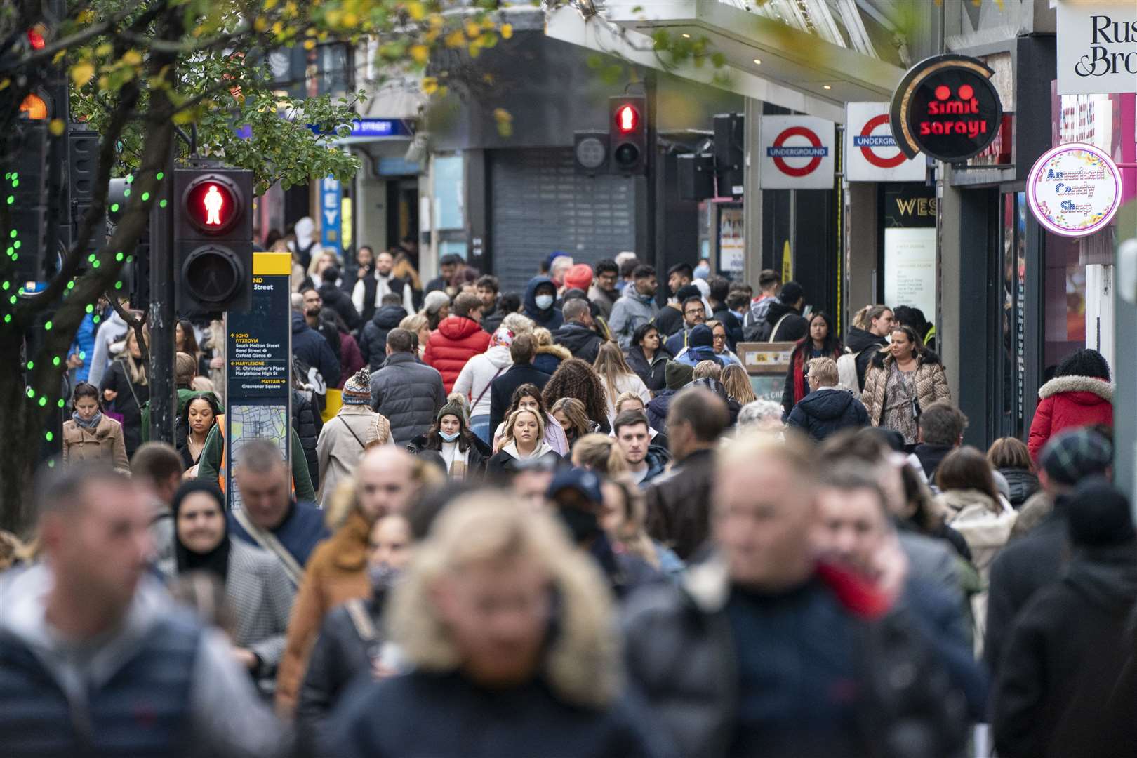 Shoppers on Oxford Street in London on Black Friday (Dominic Lipinski/PA)