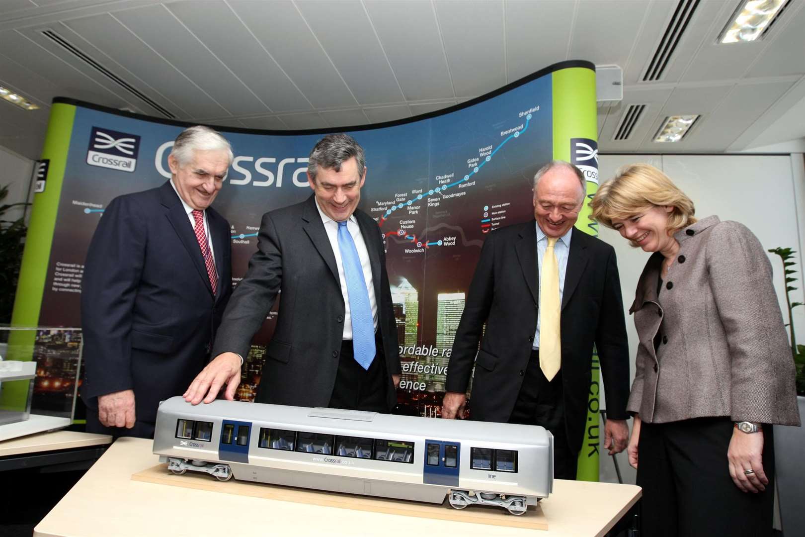 Then-prime minister Gordon Brown (second from the left) gave the go-ahead for the project in 2007 (Steve Parsons/PA)