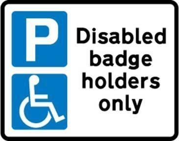 Disabled parking bays should only be used by blue badge holders.