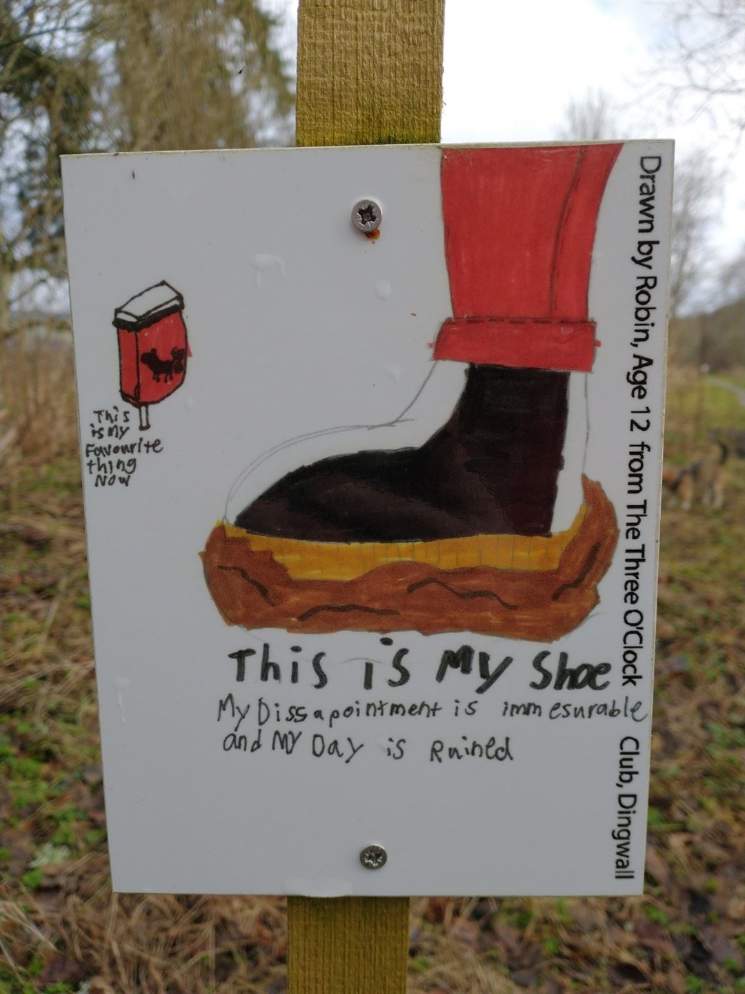 Children have helped get across the message on dog poo with some highly entertaining signs.