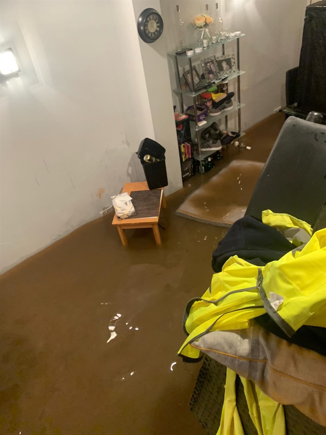 Flooding in Chris and Marlene Spencer’s home in Chester (Alex Roberts)