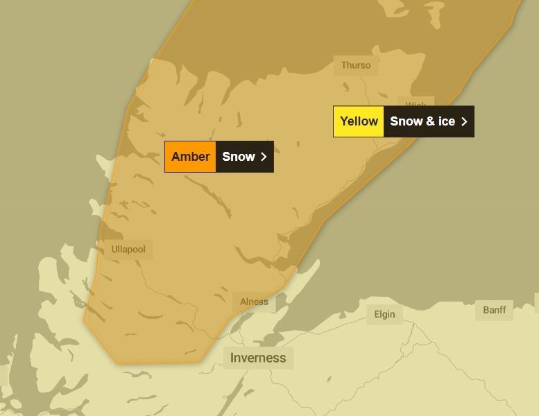 The amber warning comes into force at 3pm on Wednesday. Picture: Met Office.