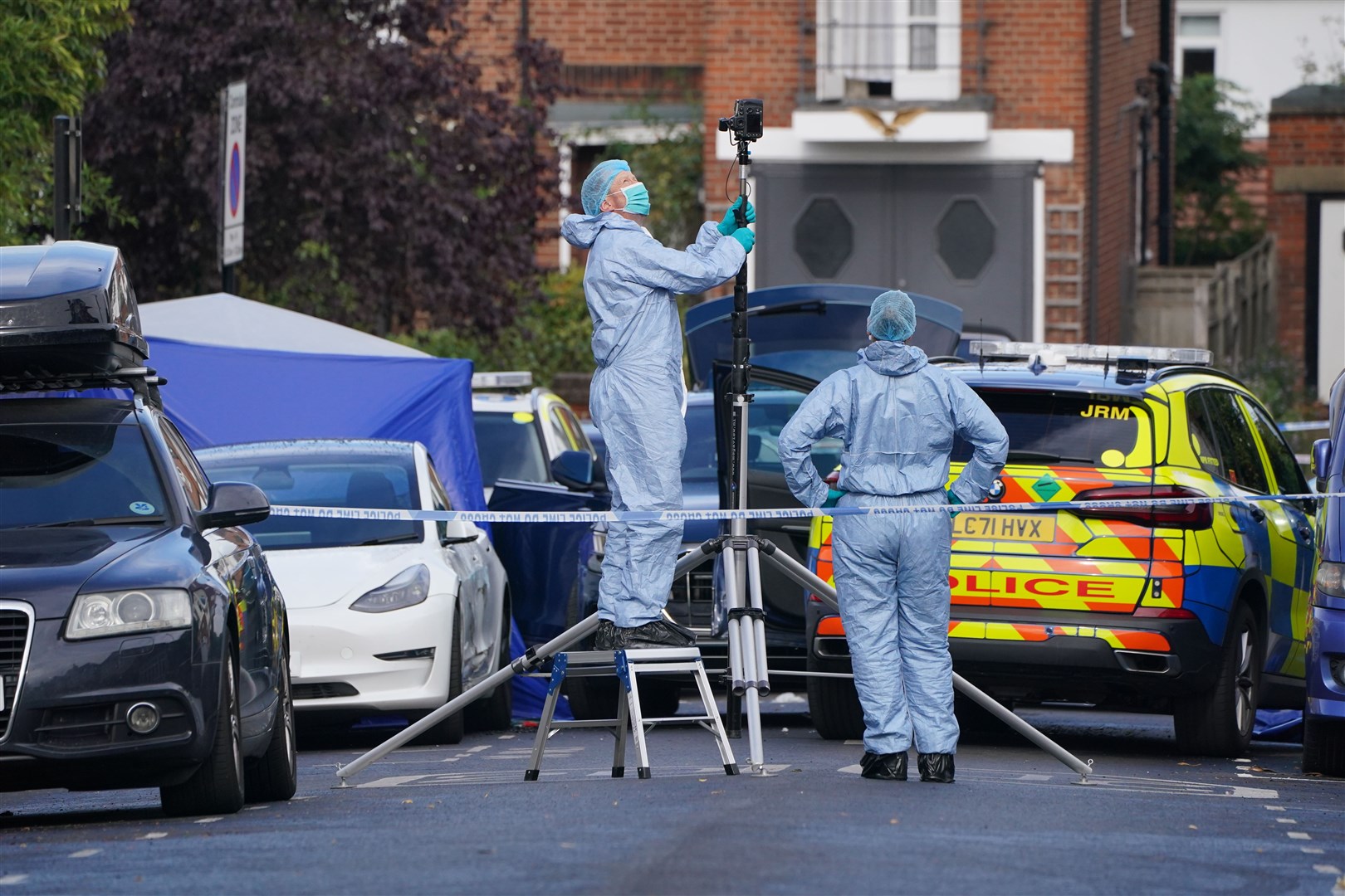 Forensic teams were working at the scene in Streatham Hill on Tuesday (Jonathan Brady/PA)