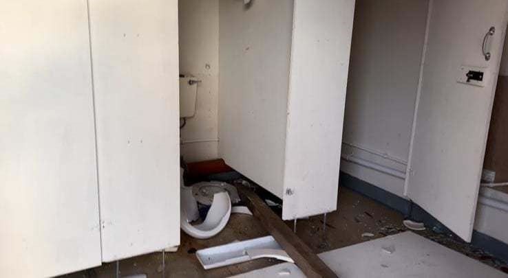 The toilet area has been vandalised. Picture: Tain Gala Association