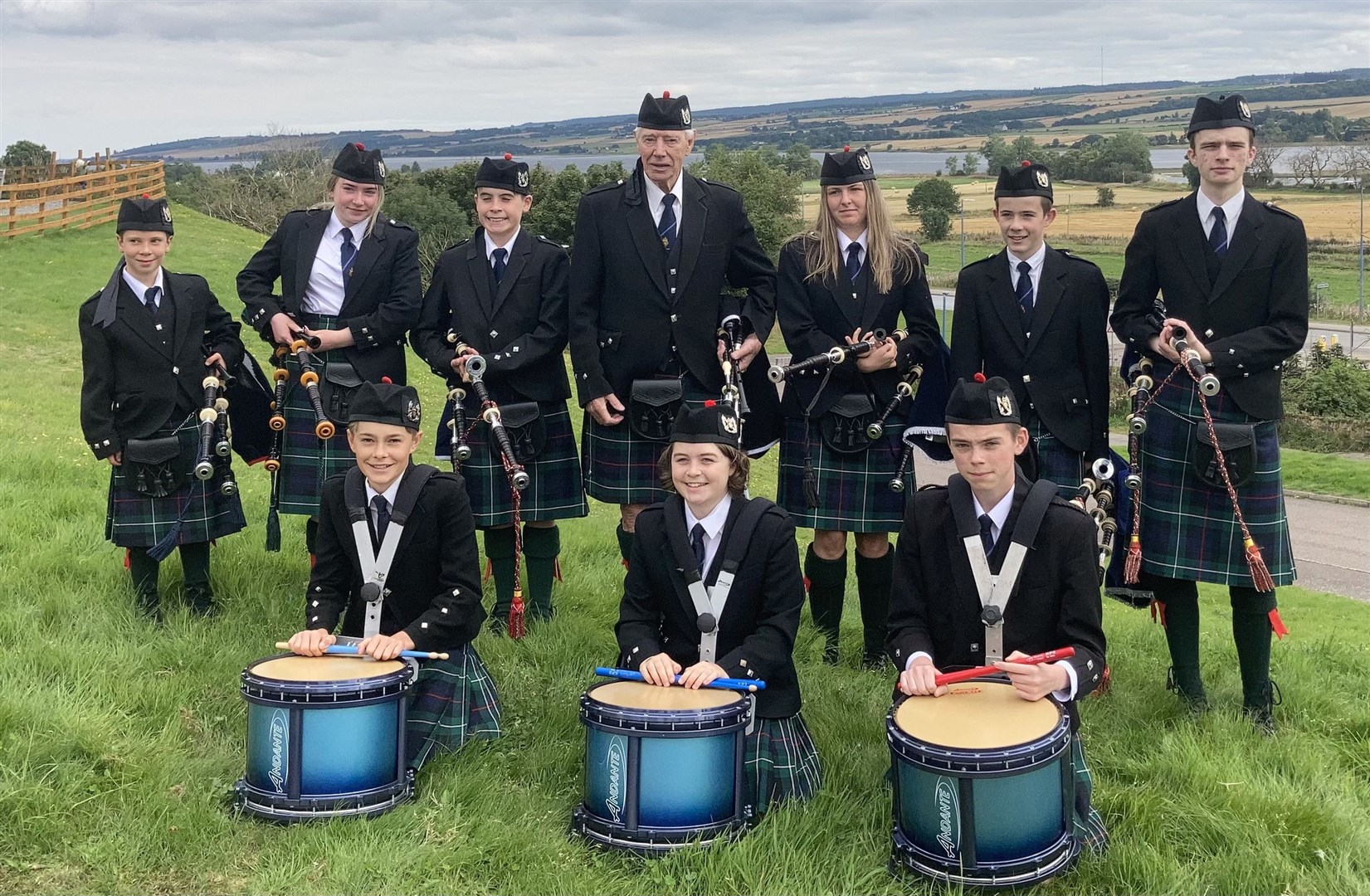 Dingwall RBL Pipe Band after playing recently at Dingwall Mart.