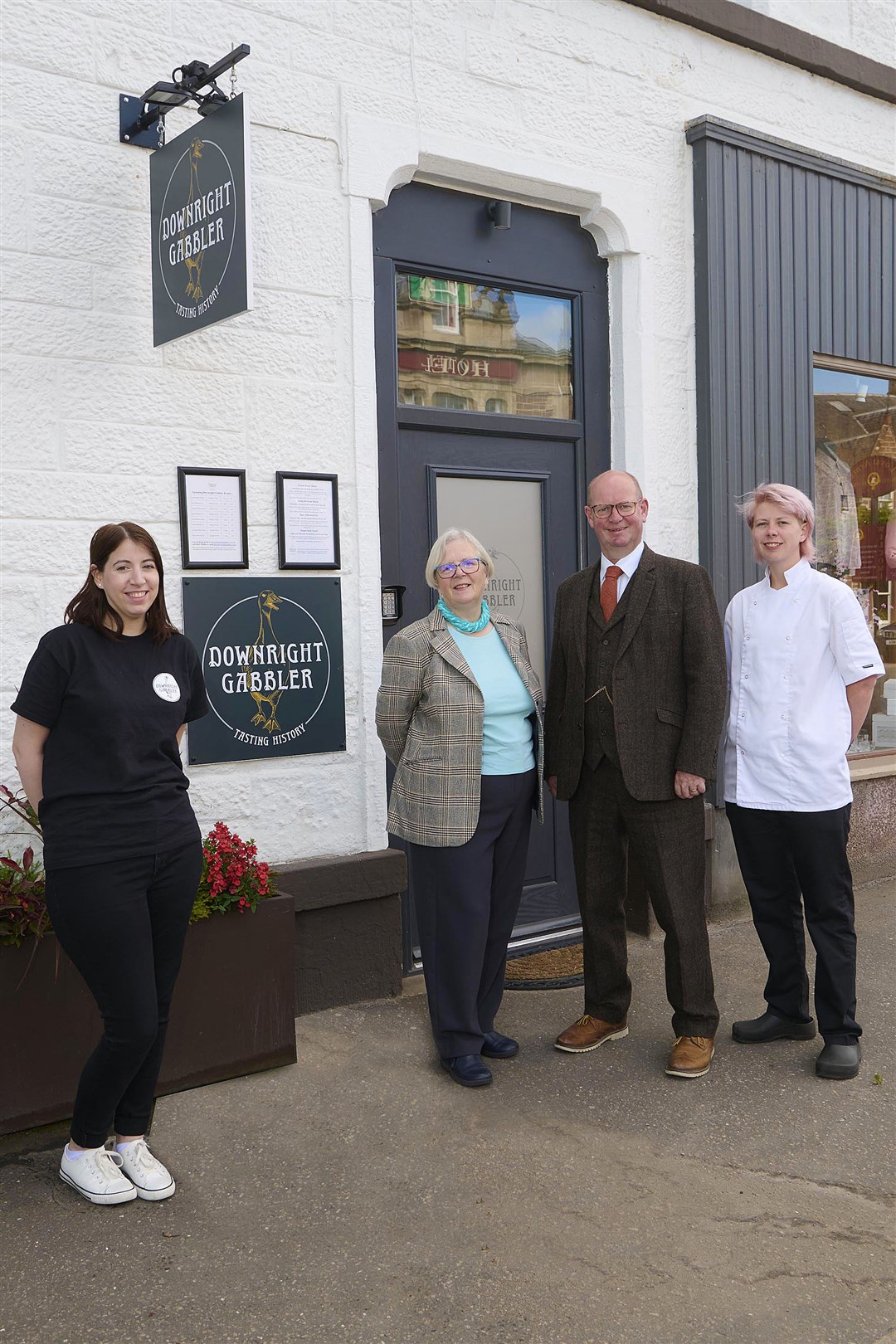 Jane Cumming (second from left) of Downright Gabbler in Beauly made interesting new business connections through the virtual event.