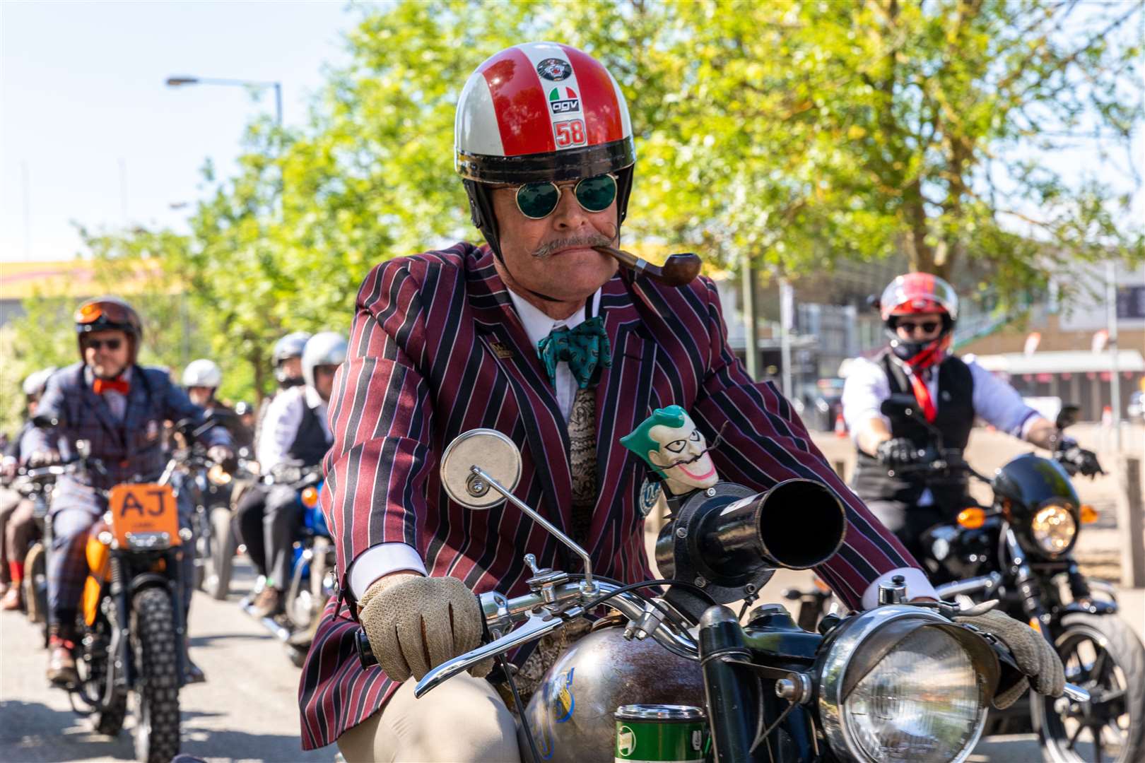 Riders at the start of the Distinguished Gentleman’s Ride in London to raise money and awareness for men’s health charity Movember (James Mileham/PA)
