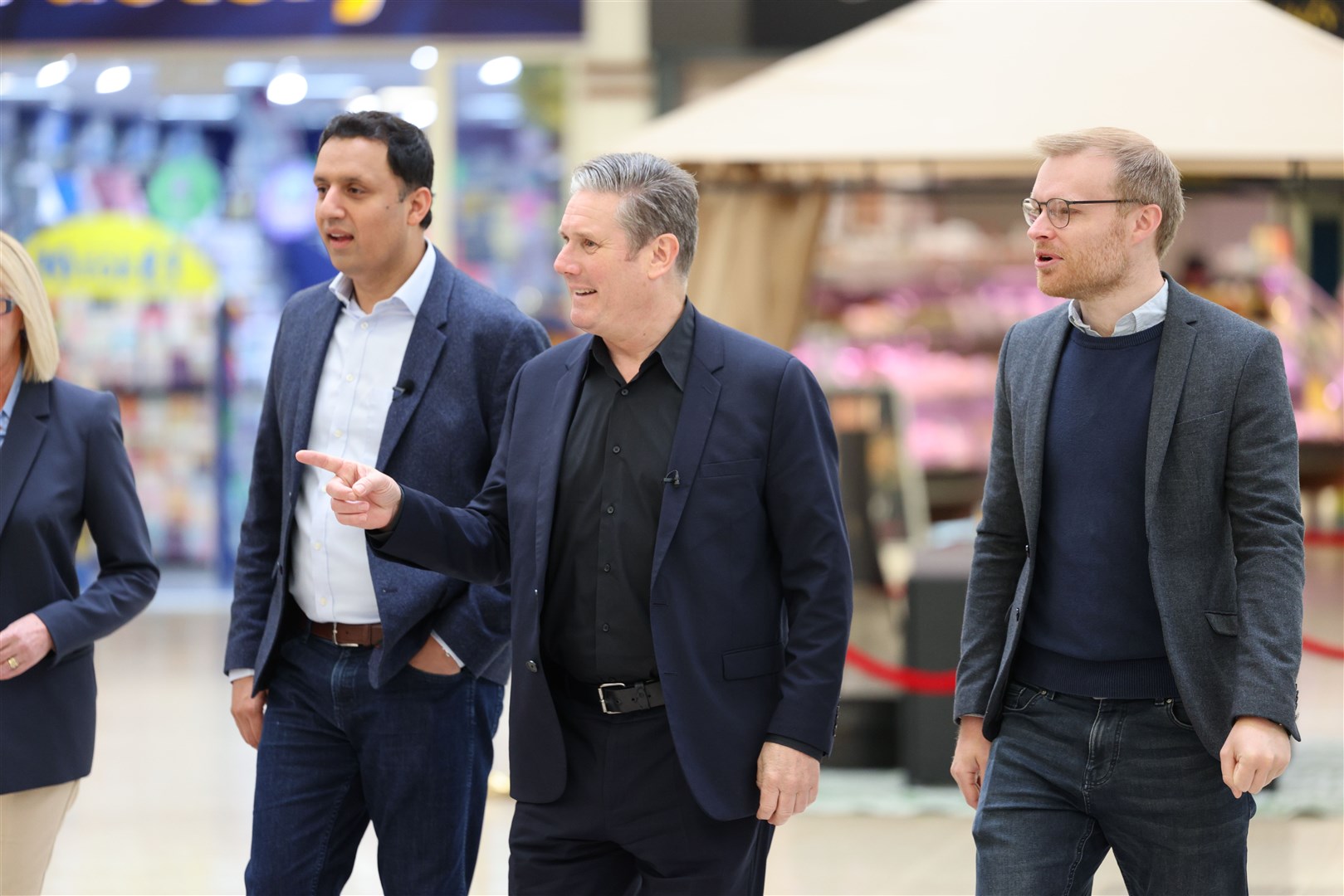 Michael Shanks, the party’s candidate in the upcoming by-election, pictured right with Sir Keir Starmer and Anas Sarwar, has voiced his opposition to some UK Labour stances (Robert Perry/PA)