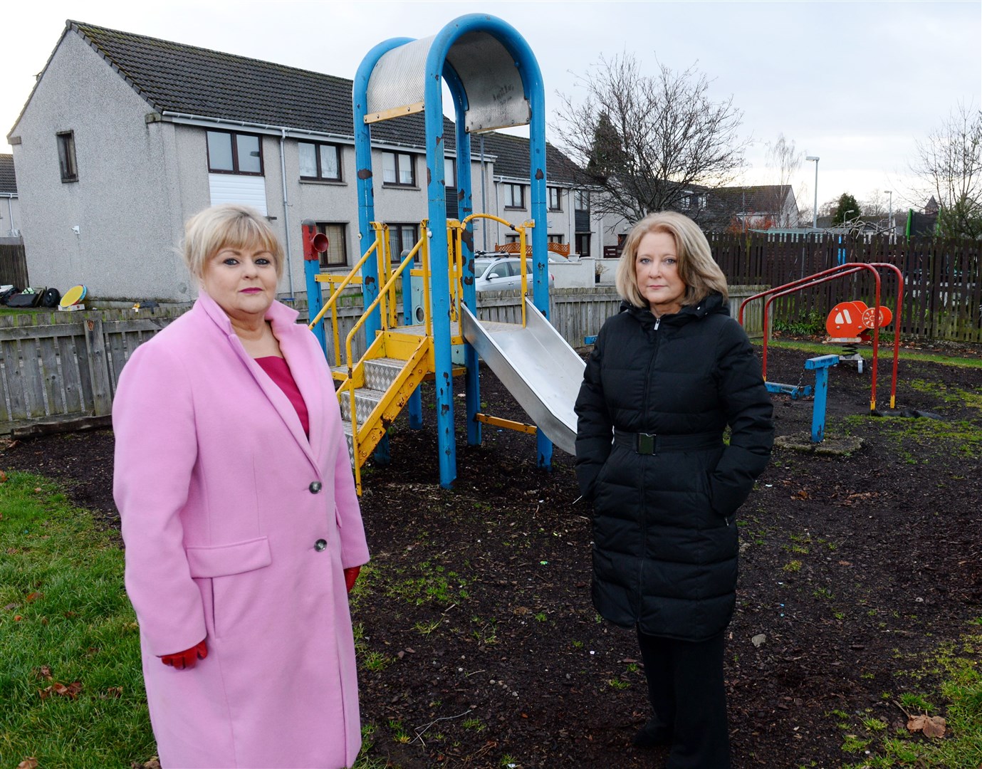 Councillors Maxine Smith and Pauline Munro at the Kirkside playpark in a picture taken before the current lockdown. Picture: Gary Anthony