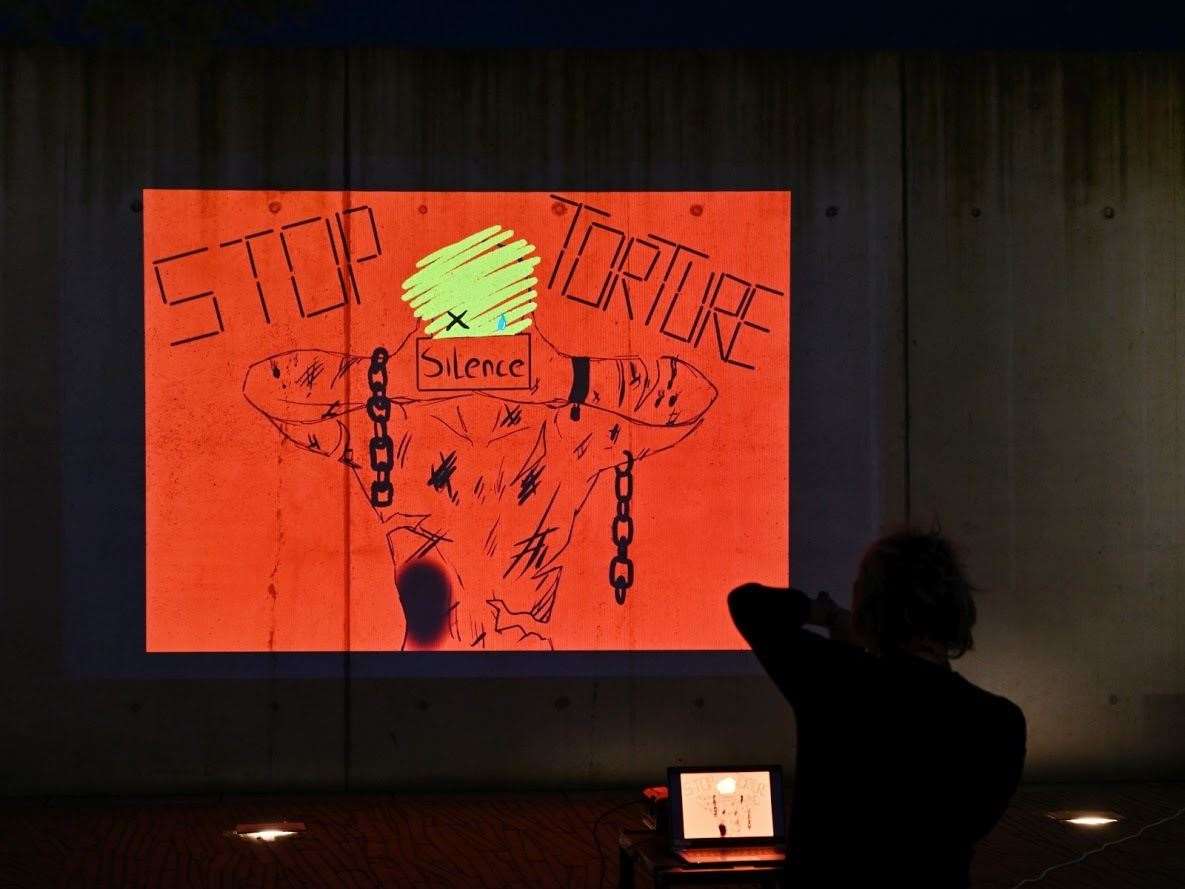 NC Art and Design students celebrated UN Human Rights Day with an open-air exhibition of activist art at Inverness Campus.The exhibition was projected within An t-Eilean and premiered on YouTube Picture by: David Stewart.