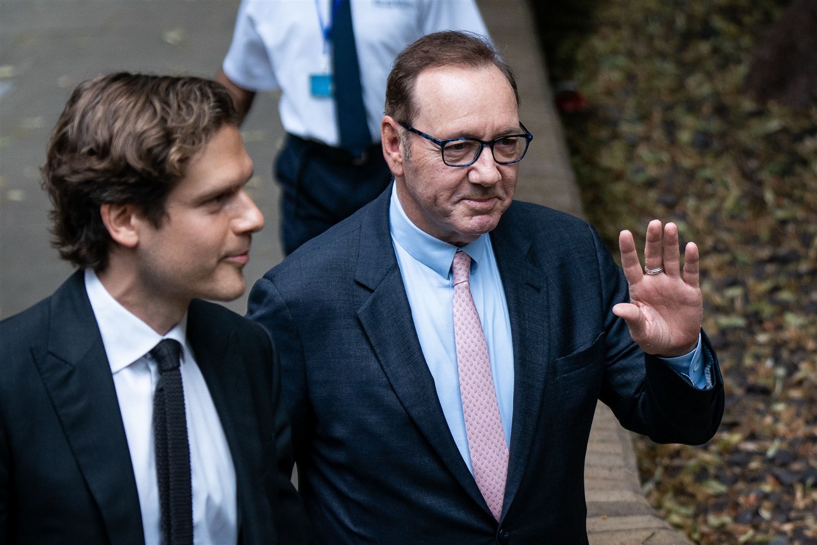 Spacey smiled and waved as he arrived at court on Wednesday (Aaron Chown/PA)