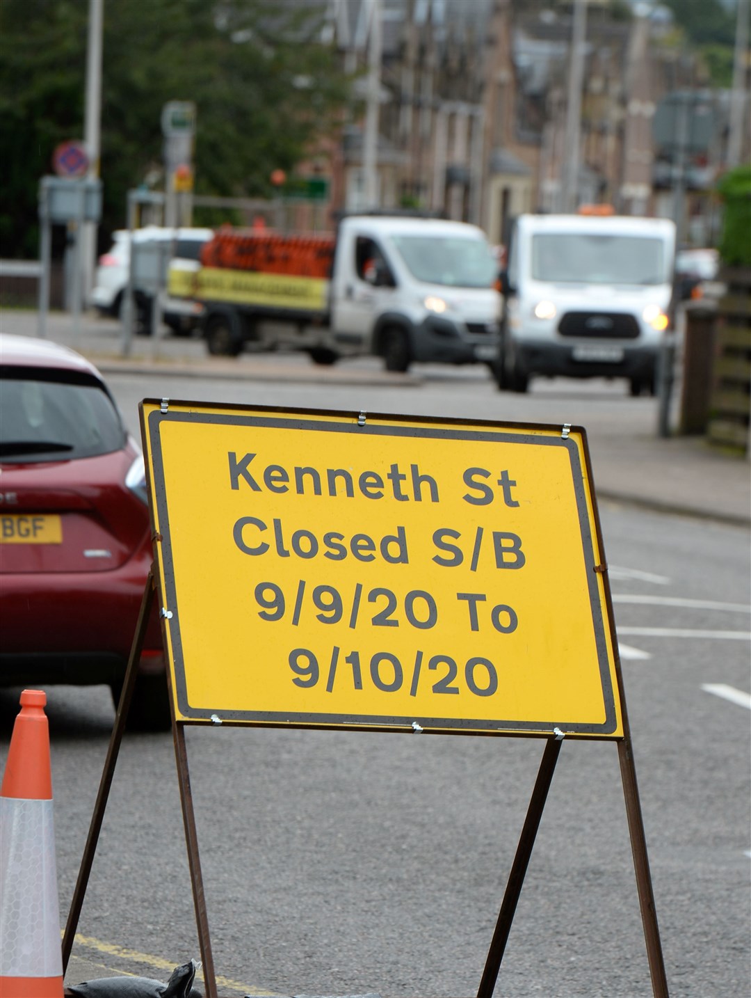 Impending road closure on Kenneth Street signs.Picture: Gary Anthony..