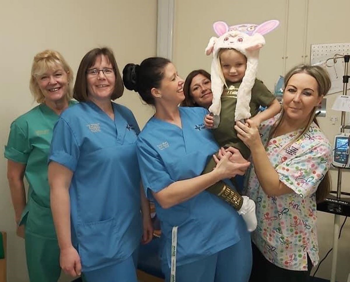 Hospital staff became like family to Paige Coffey during her stays (Coffey family/PA)