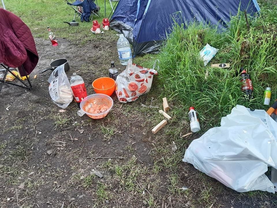 A less savoury campsite encountered by summer rangers.