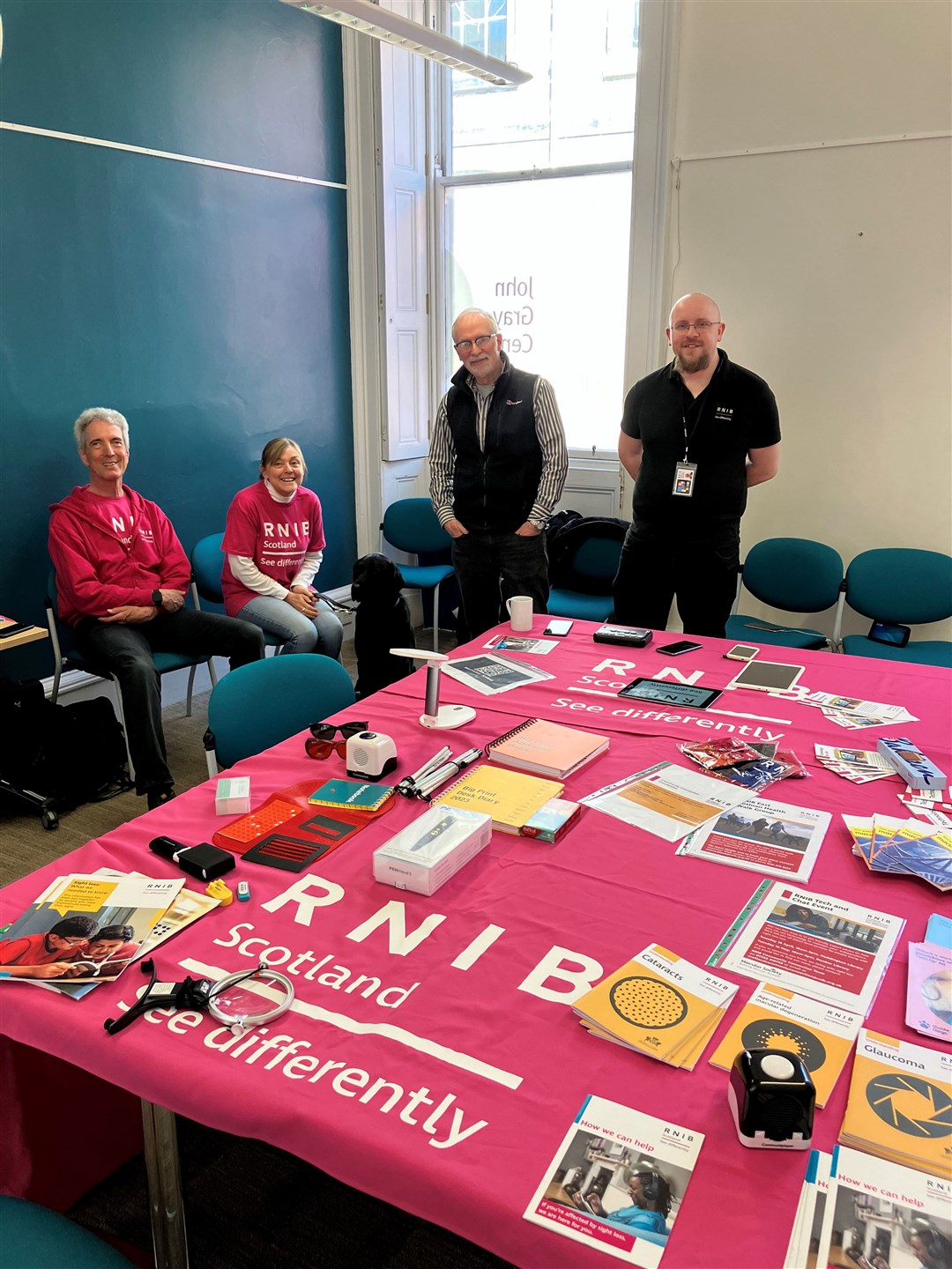 Pictured: Representatives from RNIB Scotland will offer their support at a series of free drop-in events.