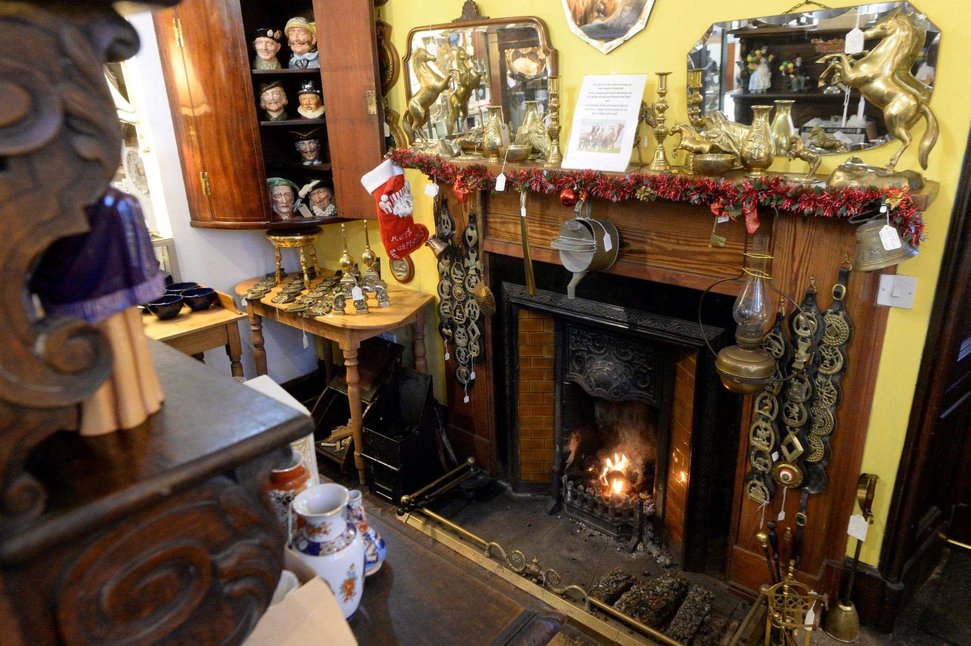 The fireplace as you enter the shop. Picture: James Mackenzie.