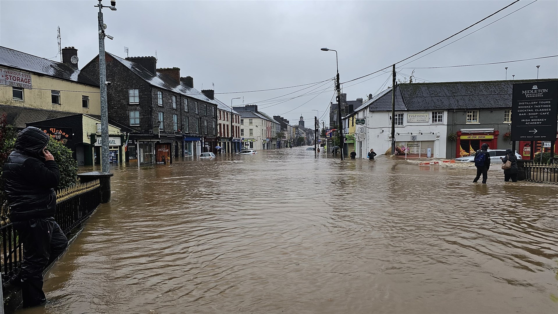 Flooding in Midleton, Co Cork (Damien Rytel/PA)