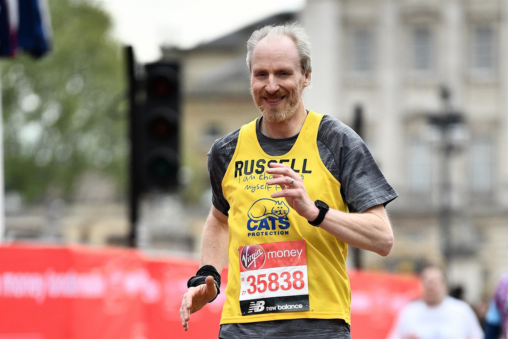Finish line in sight for Russell at the 2019 London Marathon.