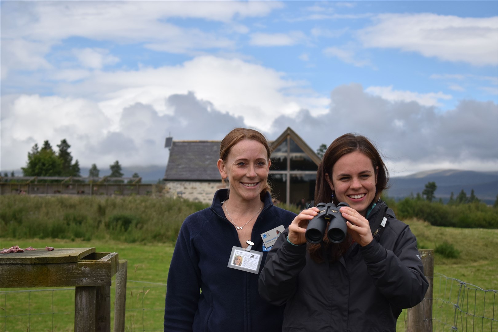 Kate Forbes (right) with RSPB volunteer Andrea Goddard at the RSPB Tollie Red Kites site in Ross-shire.