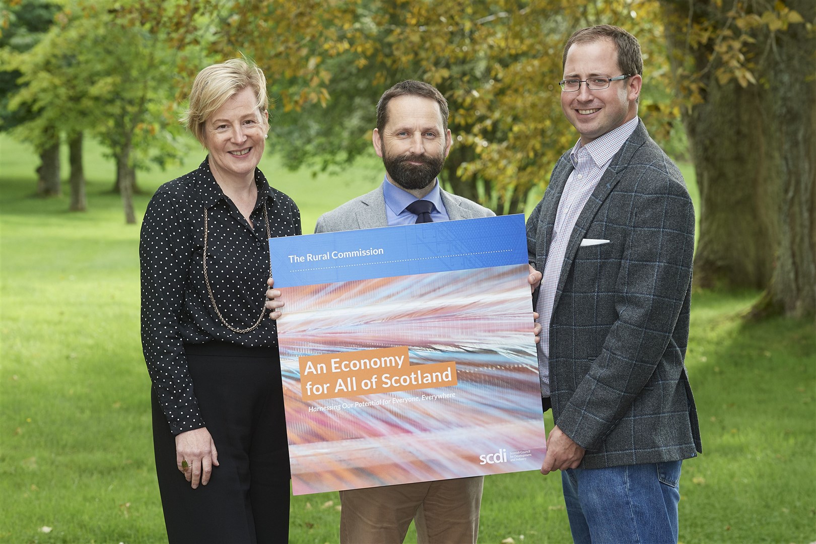 SDCI chief executive Sara Thiam, SCDI Rural Commission chairman Chris Gaffney and SCDI Highlands and Islands regional director Fraser Grieve launch the report.