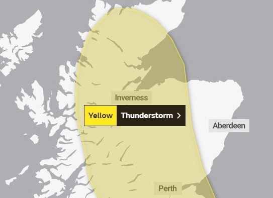 The yellow warning comes into force on Tuesday. Picture: Met Office.