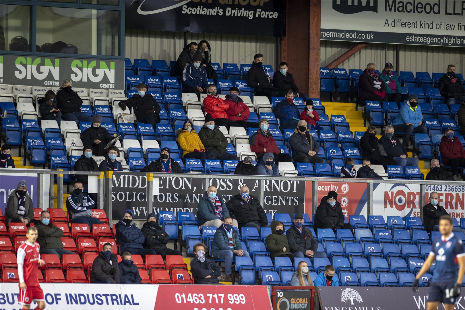 Picture - Ken Macpherson, Inverness. Betfred Cup Group stage. Ross County(3) v Stirling Albion(0). 14.11.20. Some of the home fans.