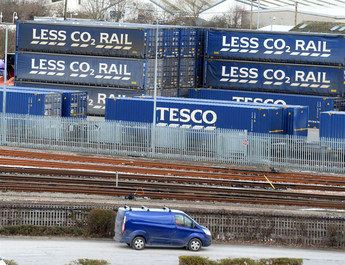 Rail freight containers at Inverness Railway Station. Picture: Gary Anthony.
