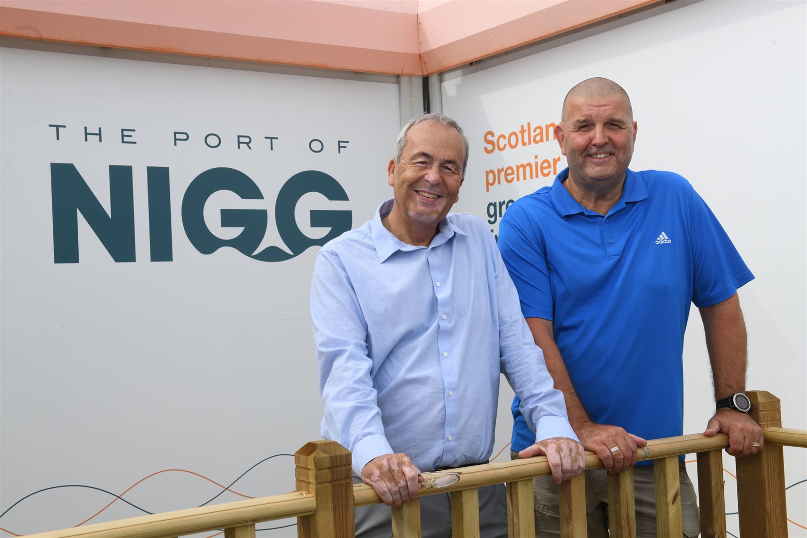 Roy Macgregor with Charlie Morrison, Port Operations Director. Picture: James Mackenzie.