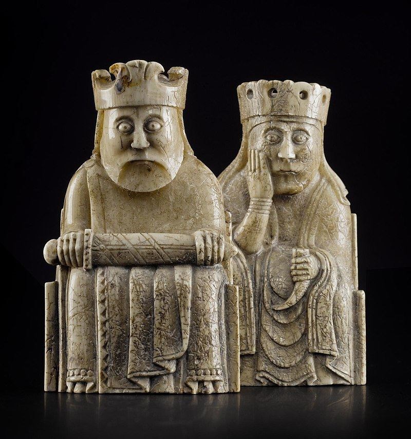 Two of the famous Lewis chessmen.