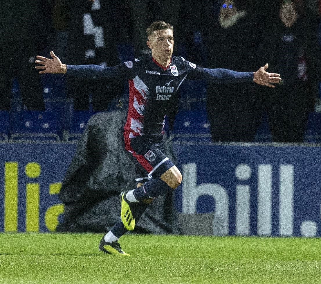 Josh Mullin was again on target for Ross County against rivals Inverness Caledonian Thistle. Ross County ran out 2-1 winners in Inverness on this occasion. Picture: Ken Macpherson.