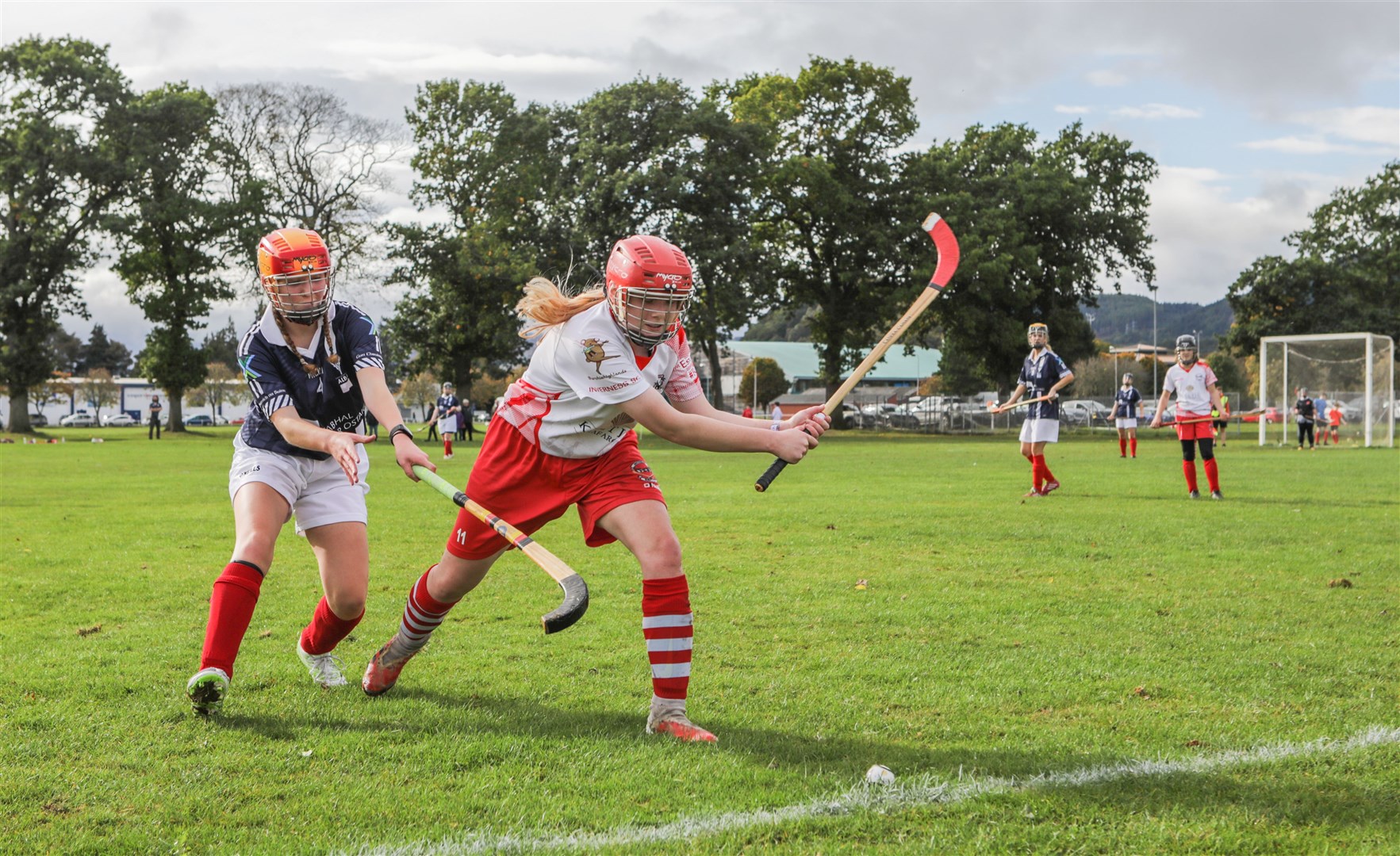 Women's Mod Shinty Cup action at Bught Park this year.