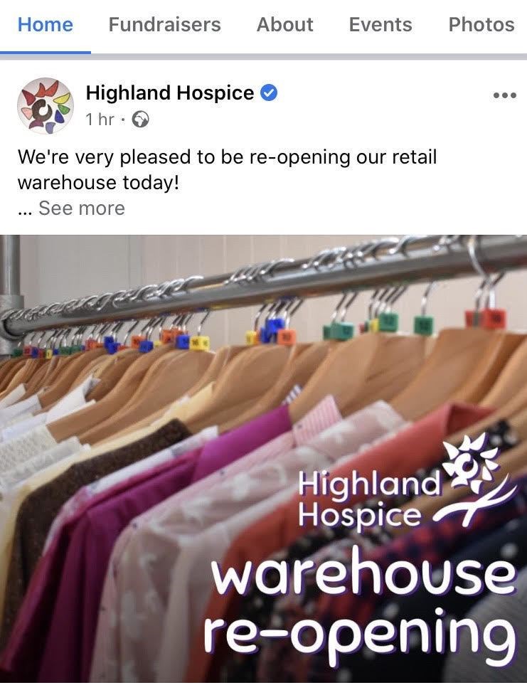 The Facebook post by Highland Hospice.