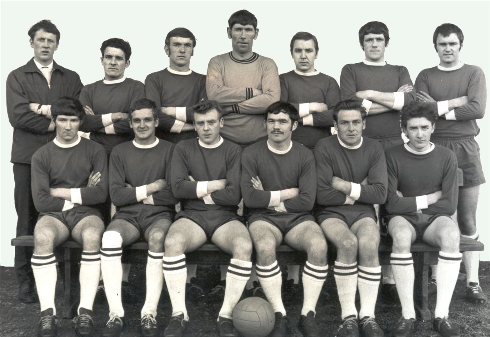 Bonar Bridge football club pictured before a friendly match against Inverness Thistle in 1970. Photo: Ryan Maclean