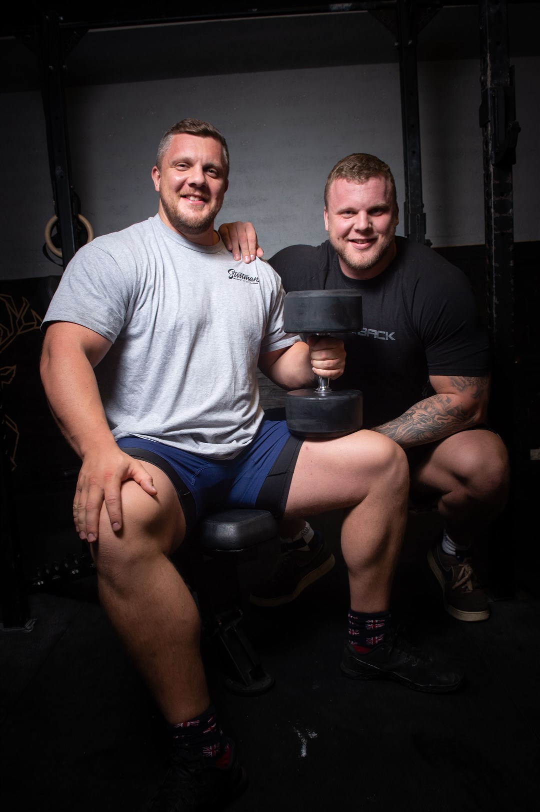 Tom and Luke Stoltman at their gym in Invergordon. Picture: Callum Mackay/HNM.