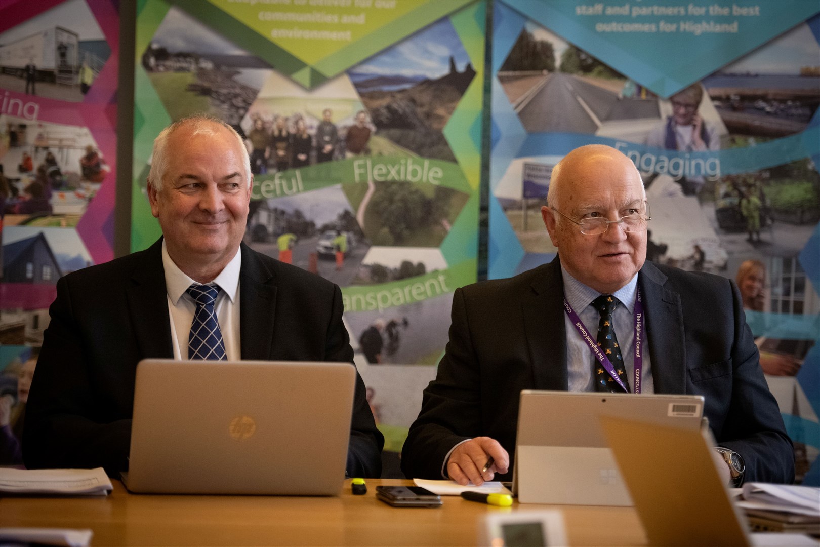 Highland Council Leader, Cllr Raymond Bremner and Councillor Bill Lobban. Picture: Callum Mackay.