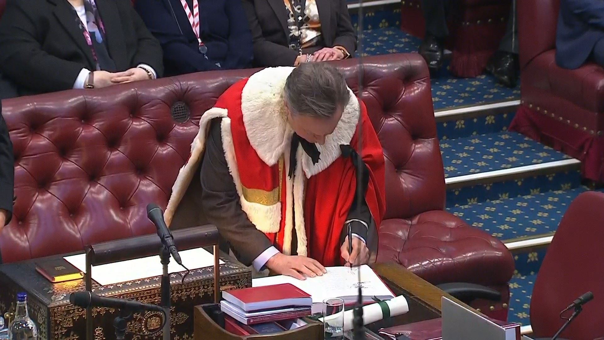 Lord Cameron of Chipping Norton during his official introduction to the upper chamber (UK Parliament/PA credit)
