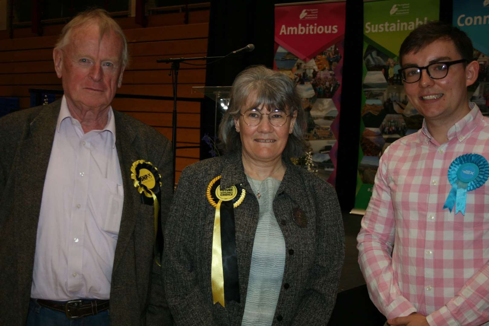 Wester Ross, Strathpeffer and Lochalsh councillors Chris Birt,Liz Kraft and Patrick Logue. Biz Campbell is not pictured. Picture: Highland Council.