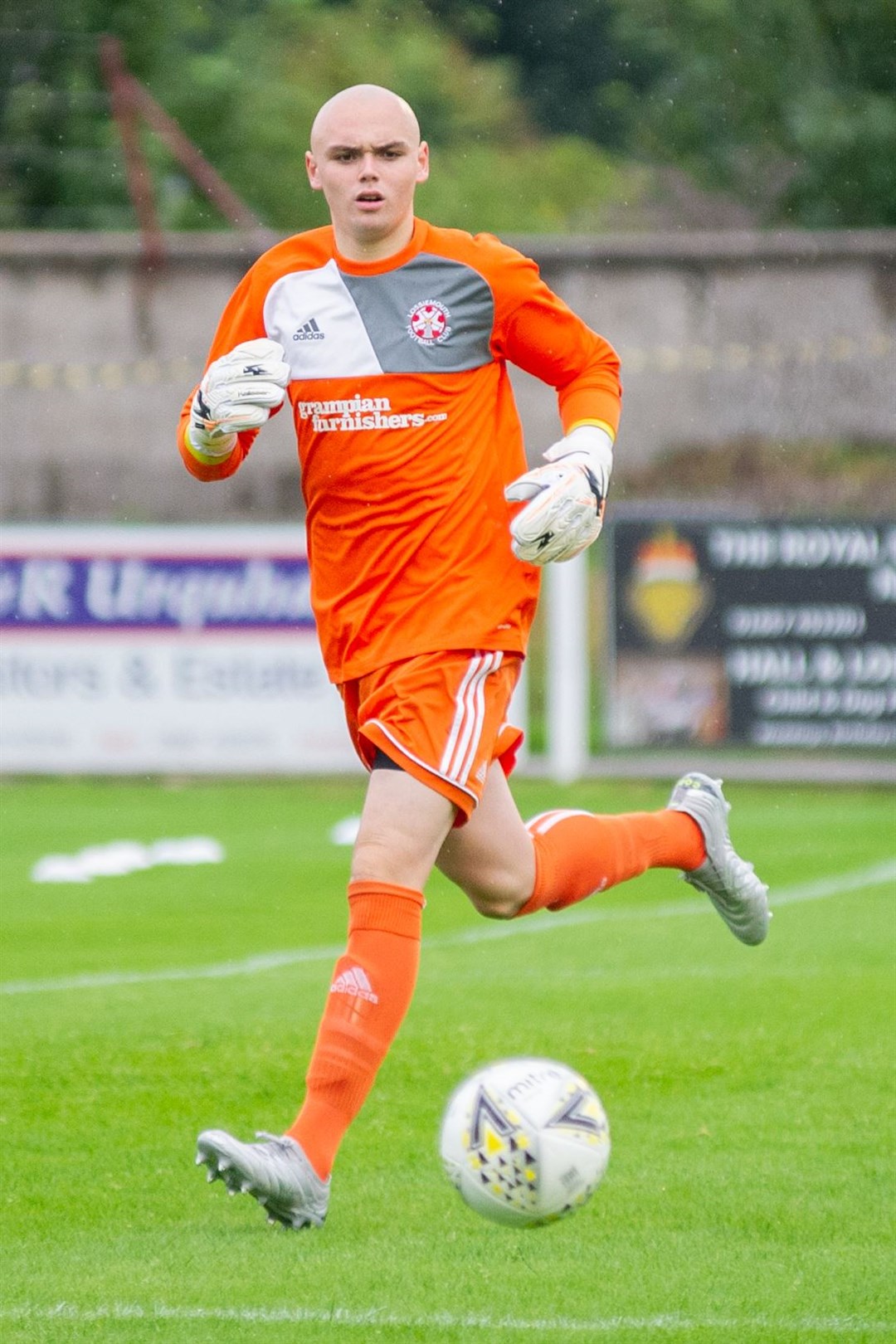 Logan Ross during his Lossiemouth loan. Picture: Daniel Forsyth