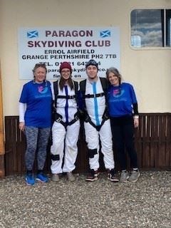 A group of the volunteers who did the skydive challenge for the Haven Appeal.